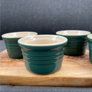 Le Creuset Set of Four Green Stacking Ramekin/Custard Cups